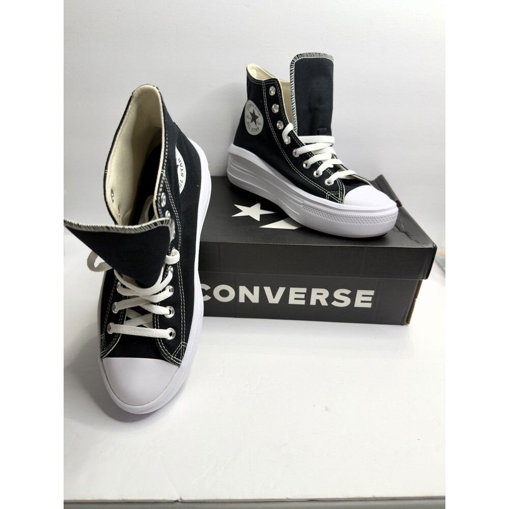 Converse CTAS Move Hi Womens Sz 9.5 Black Canvas Platform Sneakers Shoes 568497C